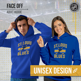 St. Louis Blues Adult NHL Face Off Hockey Fleece Hooded Sweatshirt - Royal