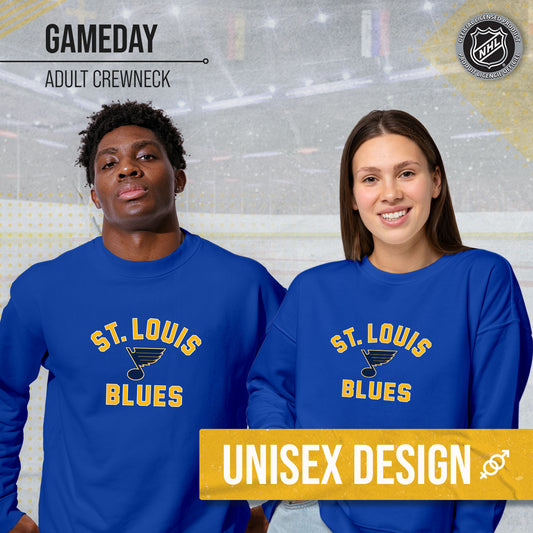 St. Louis Blues Adult NHL Gameday Crewneck Sweatshirt - Royal