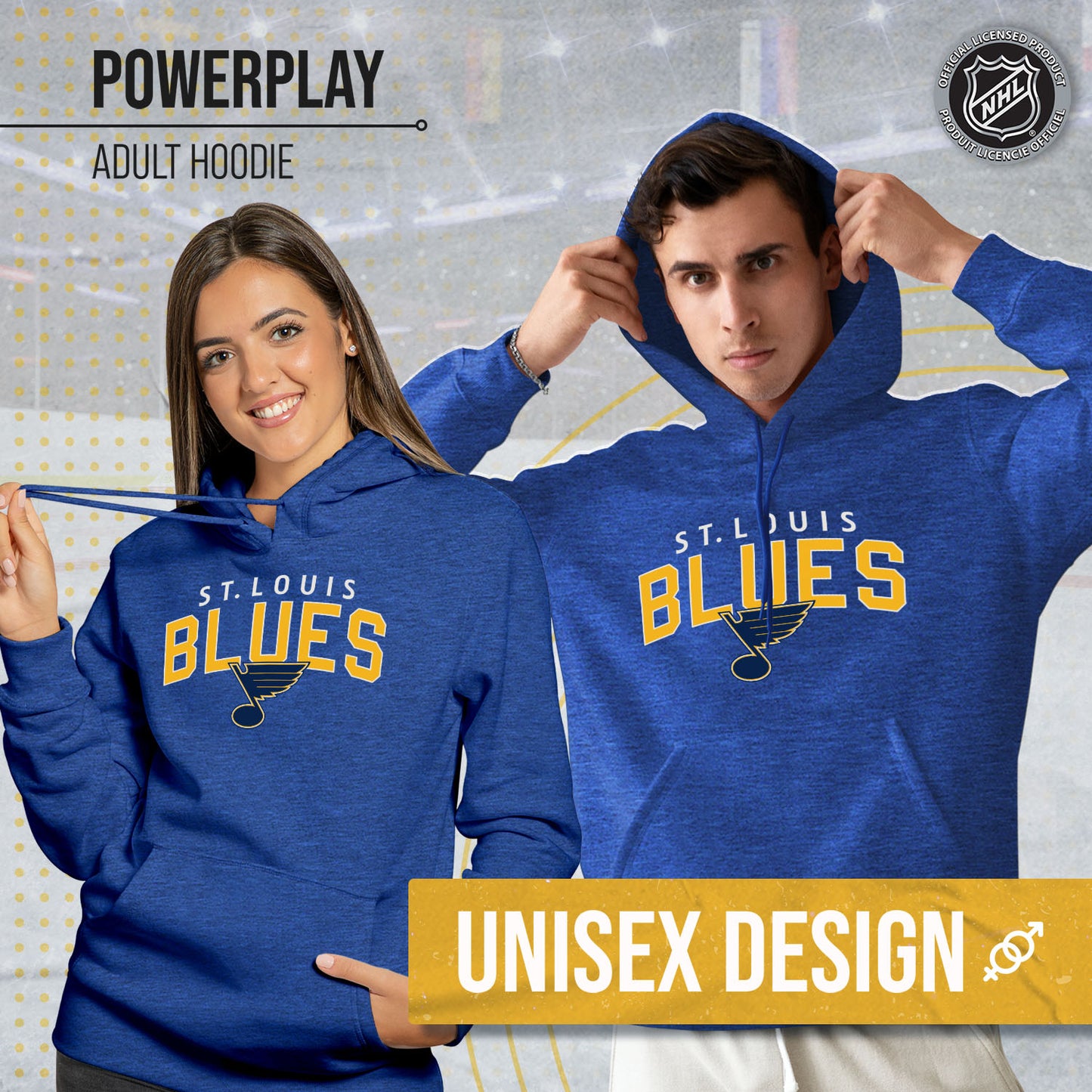 St. Louis Blues NHL Adult Unisex Powerplay Hooded Sweatshirt - Royal