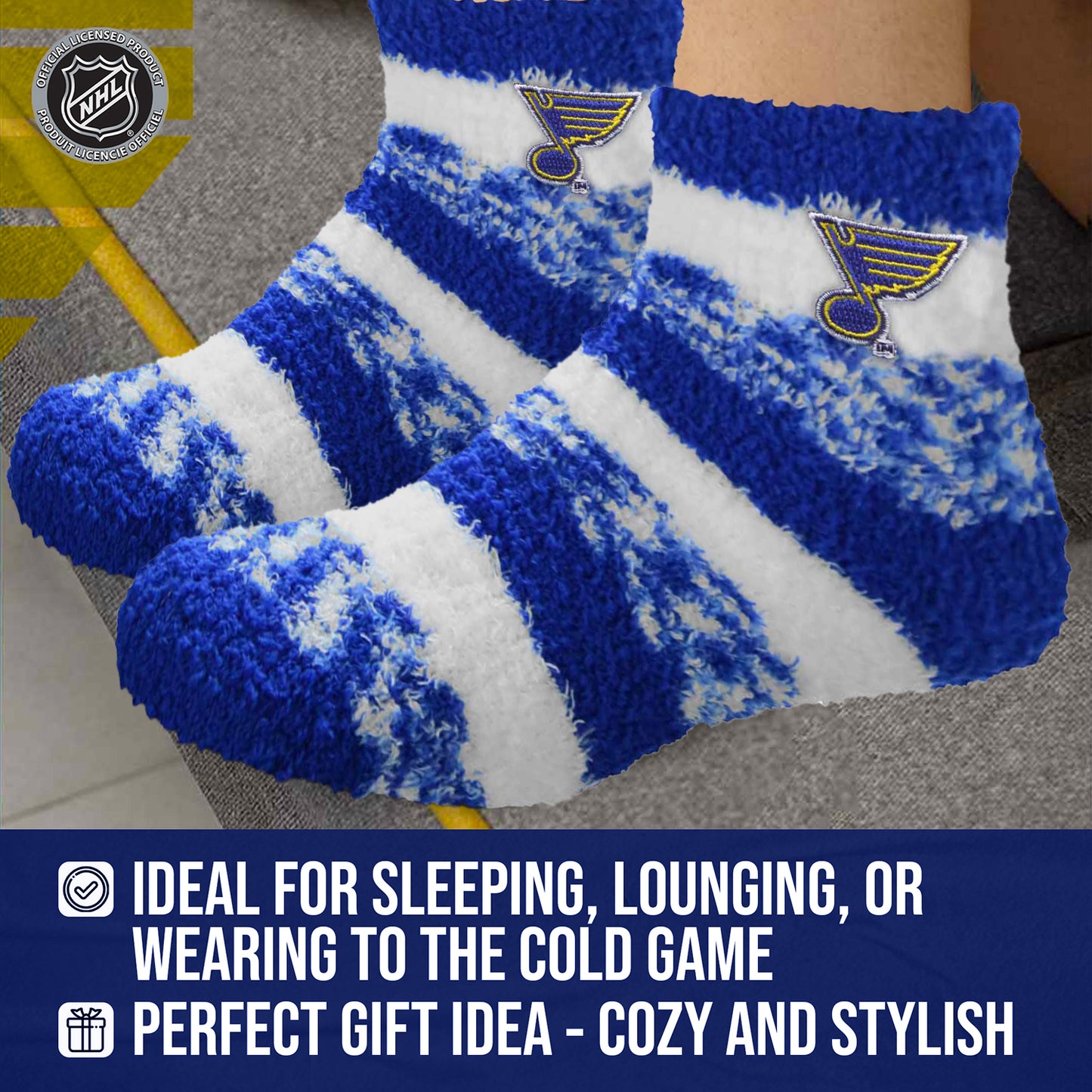 St. Louis Blues NHL Unisex Cozy Sleep Socks - Royal