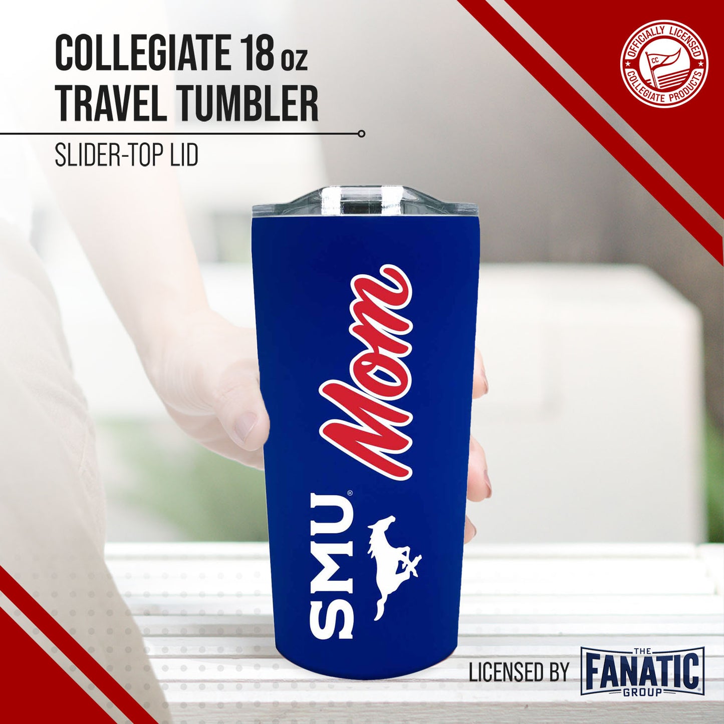 SMU Mustangs NCAA Stainless Steel Travel Tumbler for Mom - Royal