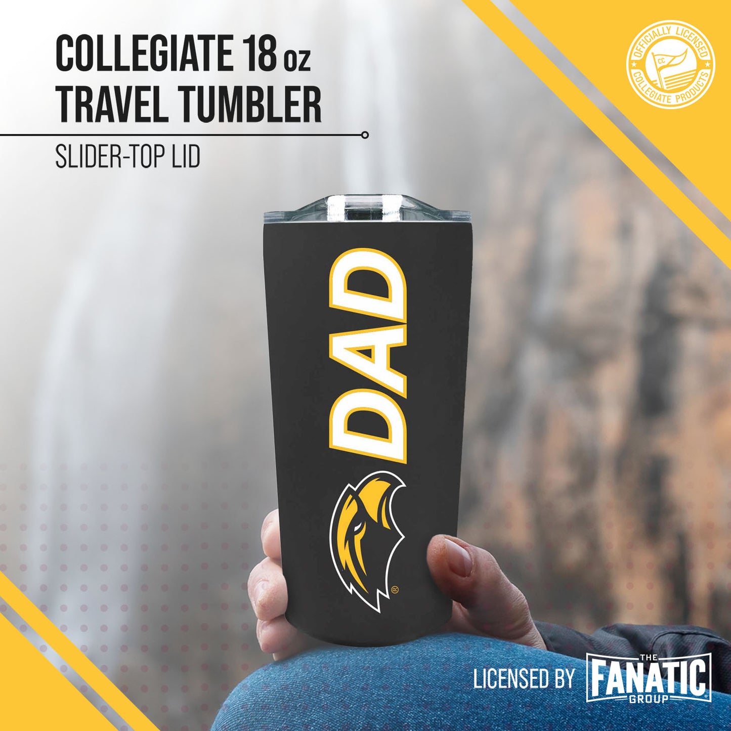 Southern Miss Golden Eagles NCAA Stainless Steel Travel Tumbler for Dad - Black