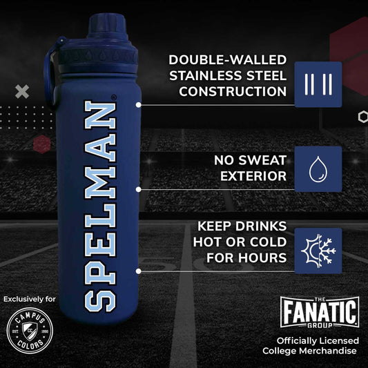 Spelman College NCAA Stainless Steel Water Bottle - Navy