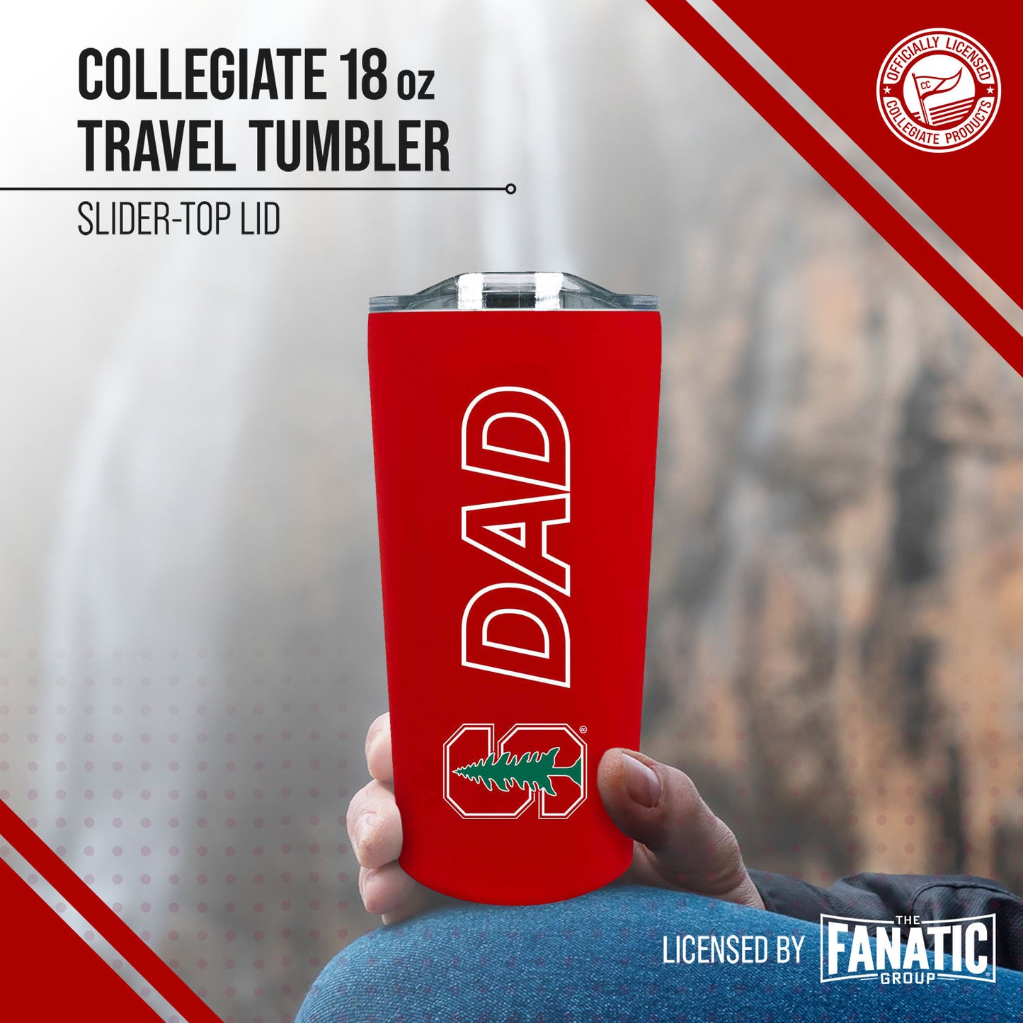 Stanford Cardinal NCAA Stainless Steel Travel Tumbler for Dad - Cardinal