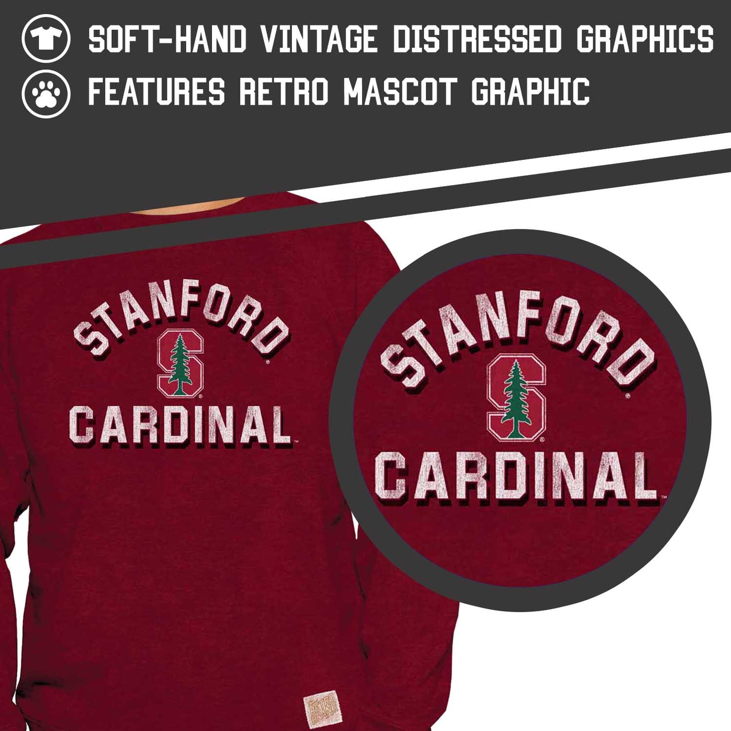 Stanford Cardinal Adult University Crewneck - Crimson