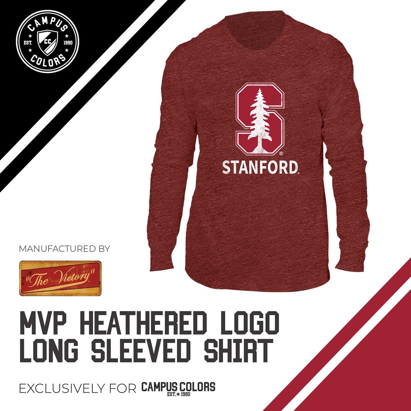 Stanford Cardinal NCAA MVP Adult Long-Sleeve Shirt - Cardinal