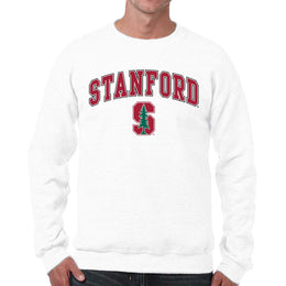 Stanford Cardinal Adult Arch & Logo Soft Style Gameday Crewneck Sweatshirt - White