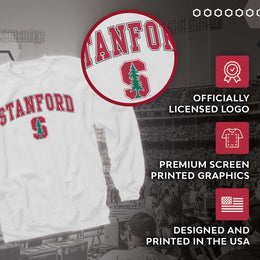 Stanford Cardinal Adult Arch & Logo Soft Style Gameday Crewneck Sweatshirt - White