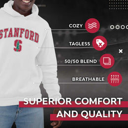 Stanford Cardinal Adult Arch & Logo Soft Style Gameday Hooded Sweatshirt - White