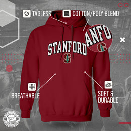 Stanford Cardinal NCAA Adult Tackle Twill Hooded Sweatshirt - Cardinal