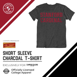 Stanford Cardinal Campus Colors NCAA Adult Cotton Blend Charcoal Tagless T-Shirt - Charcoal