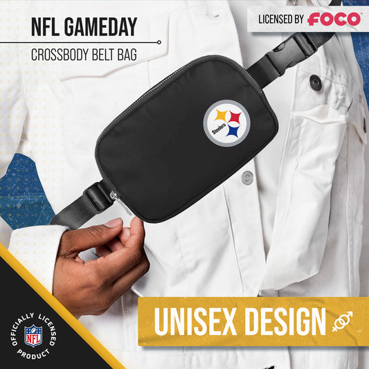 Pittsburgh Steelers NFL Gameday On The Move Crossbody Belt Bag - Black