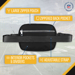 Pittsburgh Steelers NFL Gameday On The Move Crossbody Belt Bag - Black