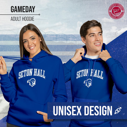 Seton Hall Pirates Adult Arch & Logo Soft Style Gameday Hooded Sweatshirt - Royal