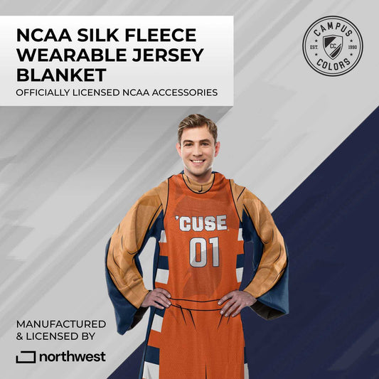 Syracuse Orange NCAA Team Wearable Blanket with Sleeves - Navy