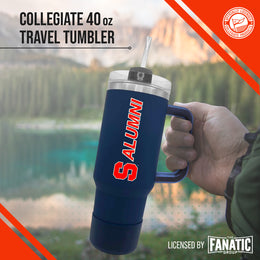 Syracuse Orange Collegiate 40oz Stainless Steel Travel Tumbler with Handle for Alumni - Navy