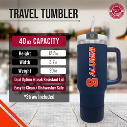 Syracuse Orange Collegiate 40oz Stainless Steel Travel Tumbler with Handle for Alumni - Navy