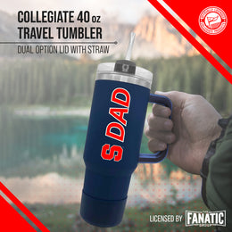 Syracuse Orange Collegiate 40oz Stainless Steel Travel Tumbler with Handle for Dad - Navy
