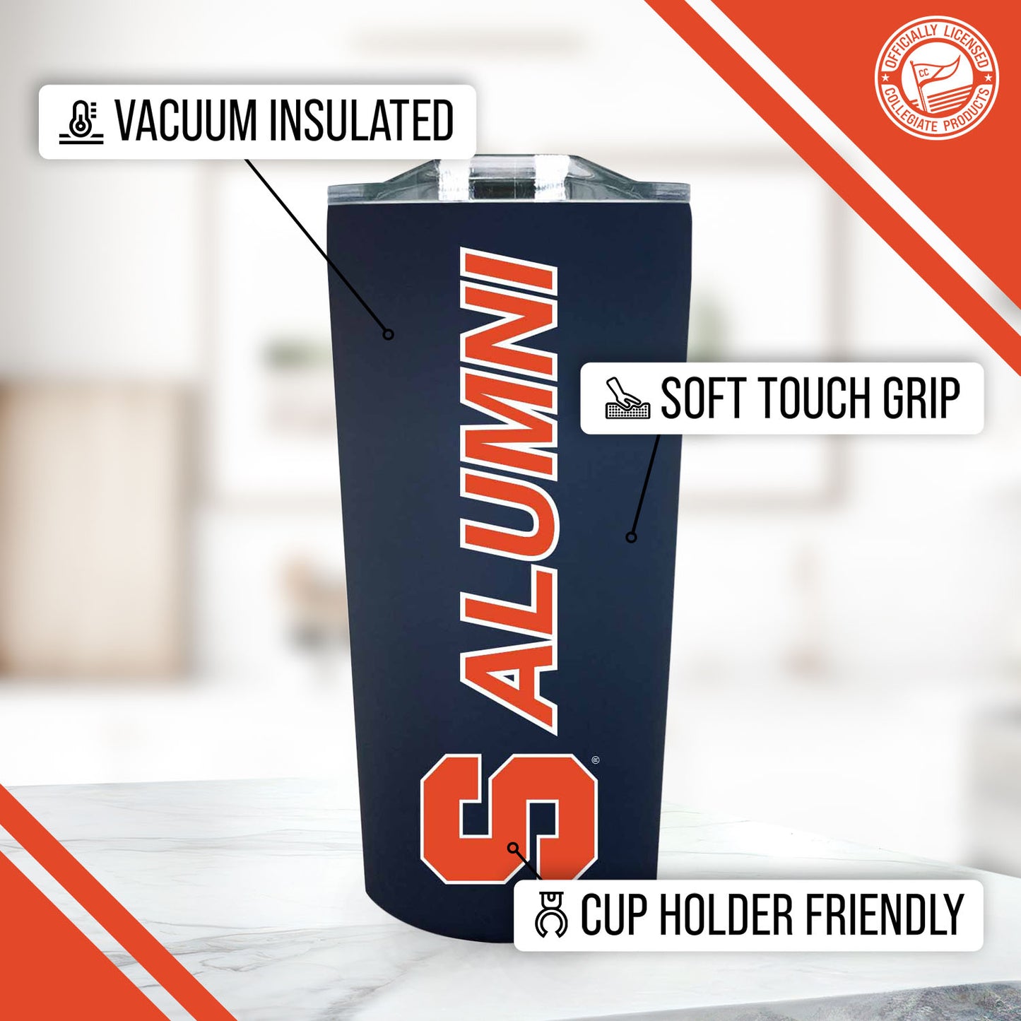 Syracuse Orange NCAA Stainless Steel Travel Tumbler for Alumni - Navy