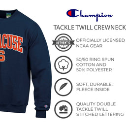 Syracuse Orange Adult Tackle Twill Crewneck - Navy
