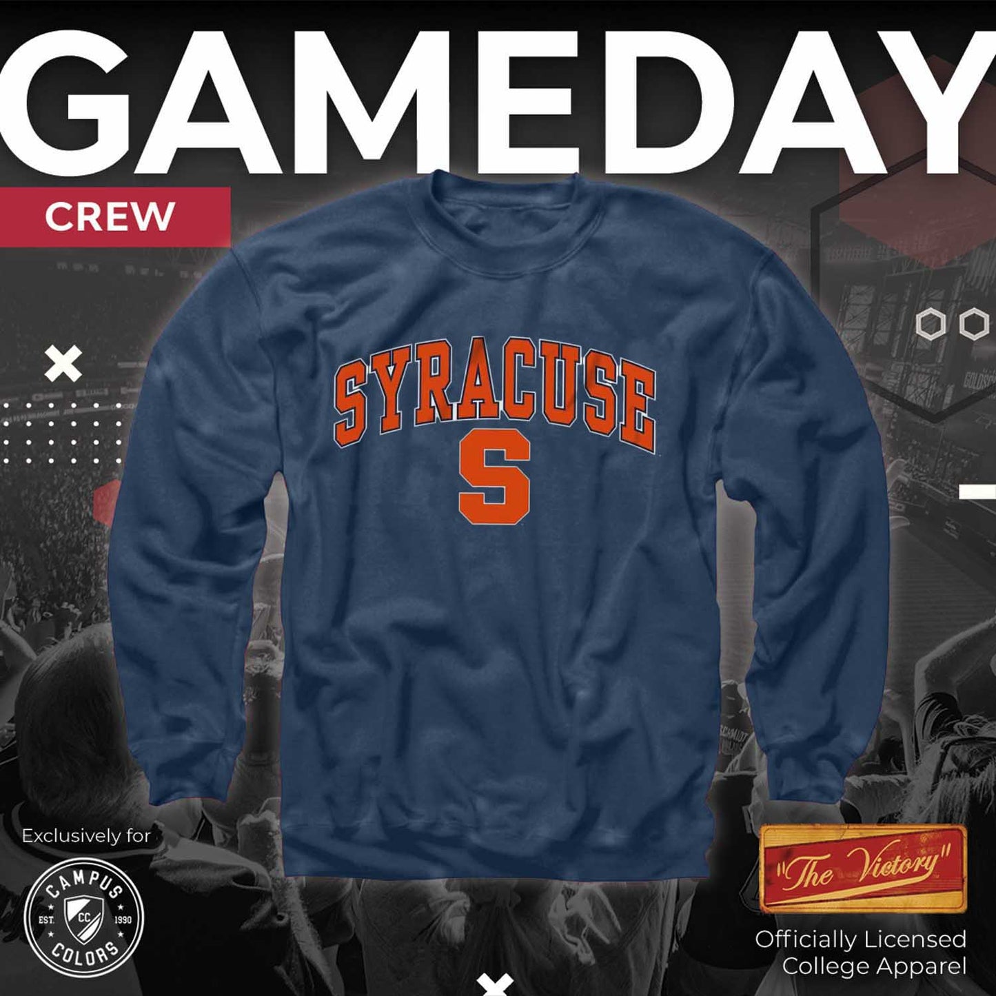 Syracuse Orange Adult Arch & Logo Soft Style Gameday Crewneck Sweatshirt - Navy