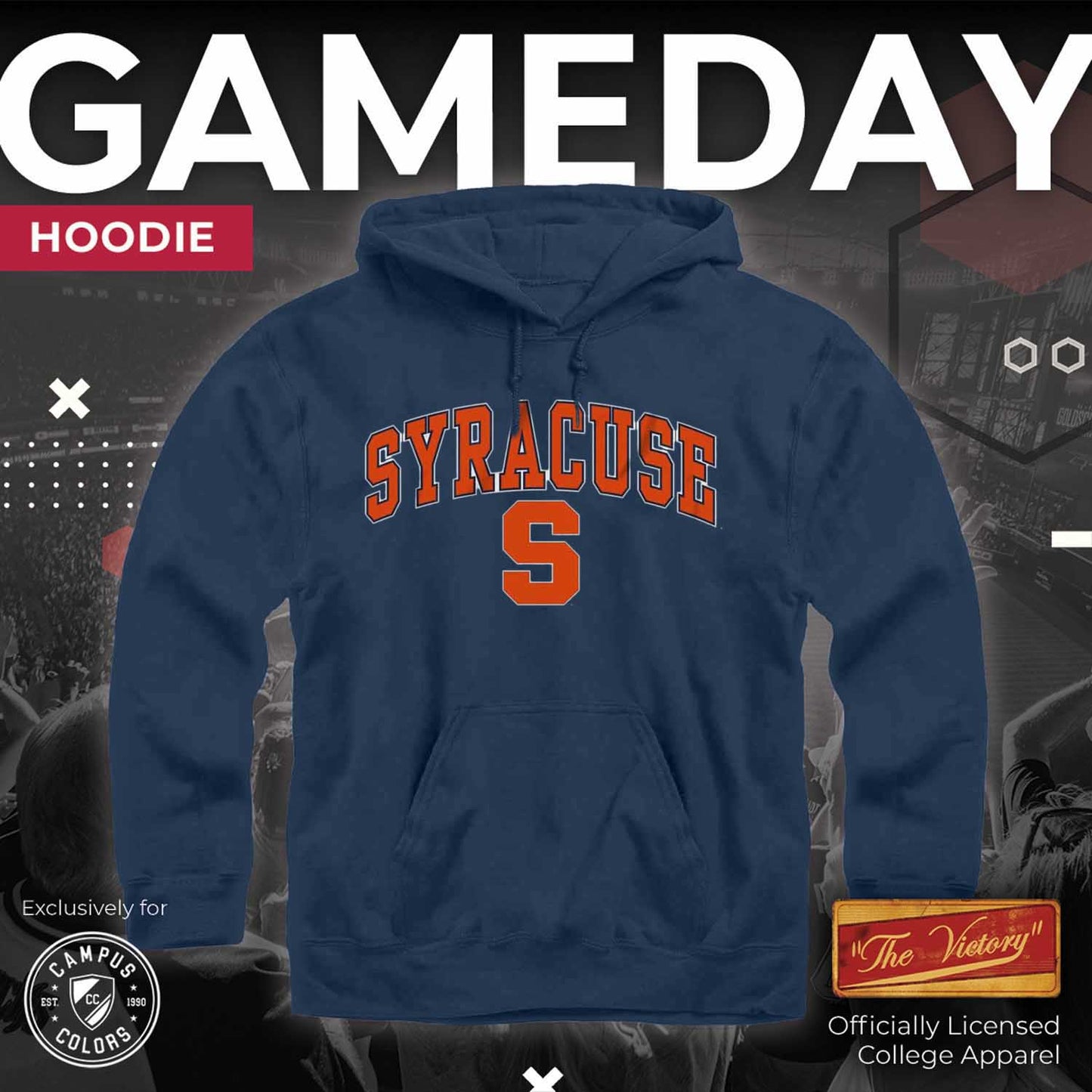 Syracuse Orange Adult Arch & Logo Soft Style Gameday Hooded Sweatshirt - Navy