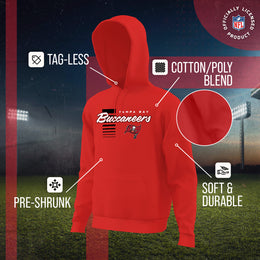 Tampa Bay Buccaneers NFL Adult Unisex Retro Script Ultra Soft Fleece Hooded Sweatshirt - Red