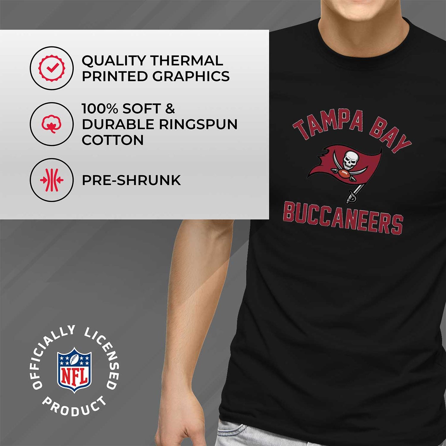 Tampa Bay Buccaneers NFL Adult Gameday T-Shirt - Black