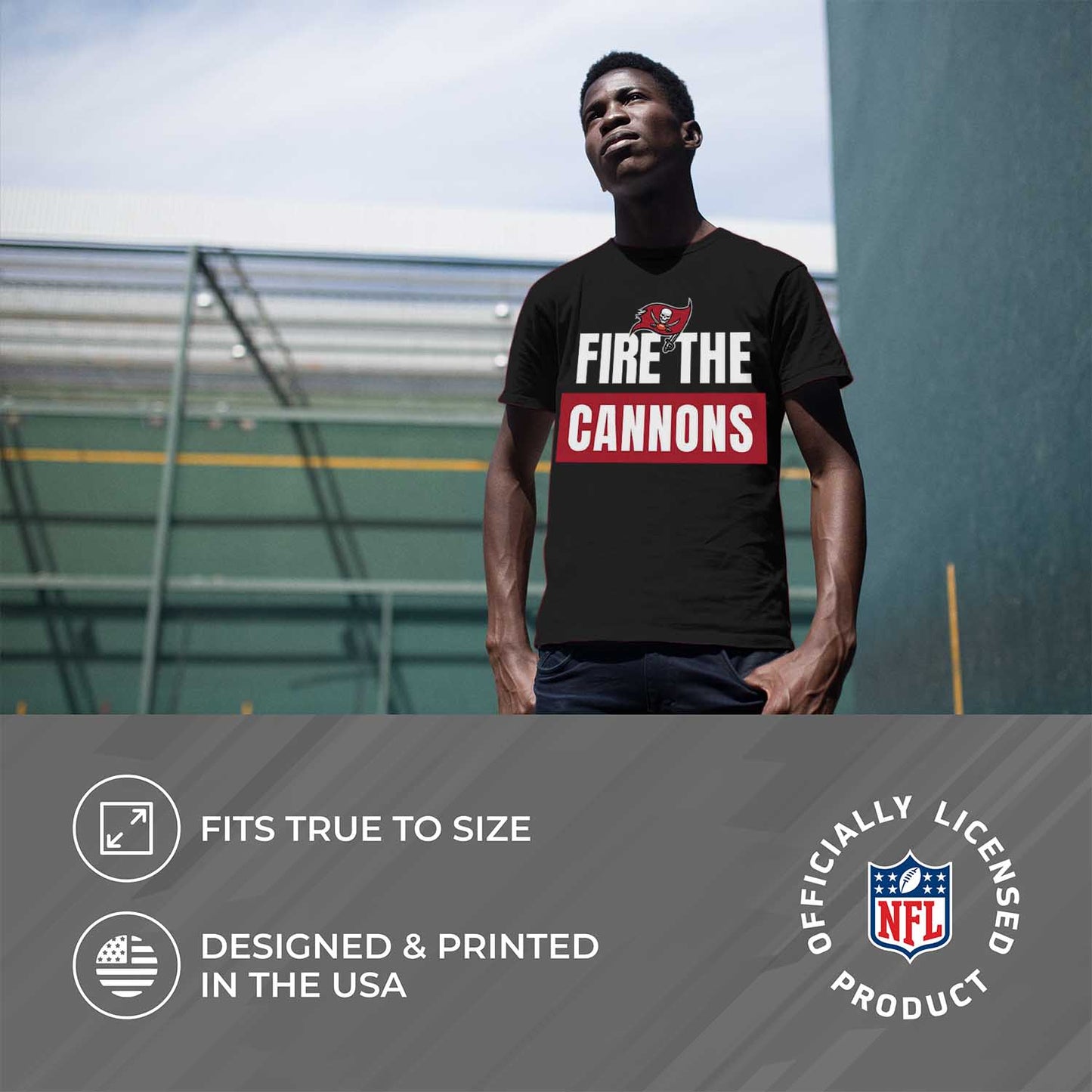Tampa Bay Buccaneers NFL Adult Team Slogan Unisex T-Shirt - Black