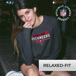 Tampa Bay Buccaneers NFL Womens Charcoal Crew Neck Football Apparel - Charcoal