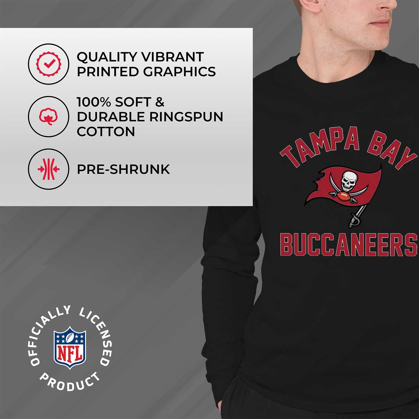 Tampa Bay Buccaneers NFL Gameday Adult Long Sleeve Shirt - Black