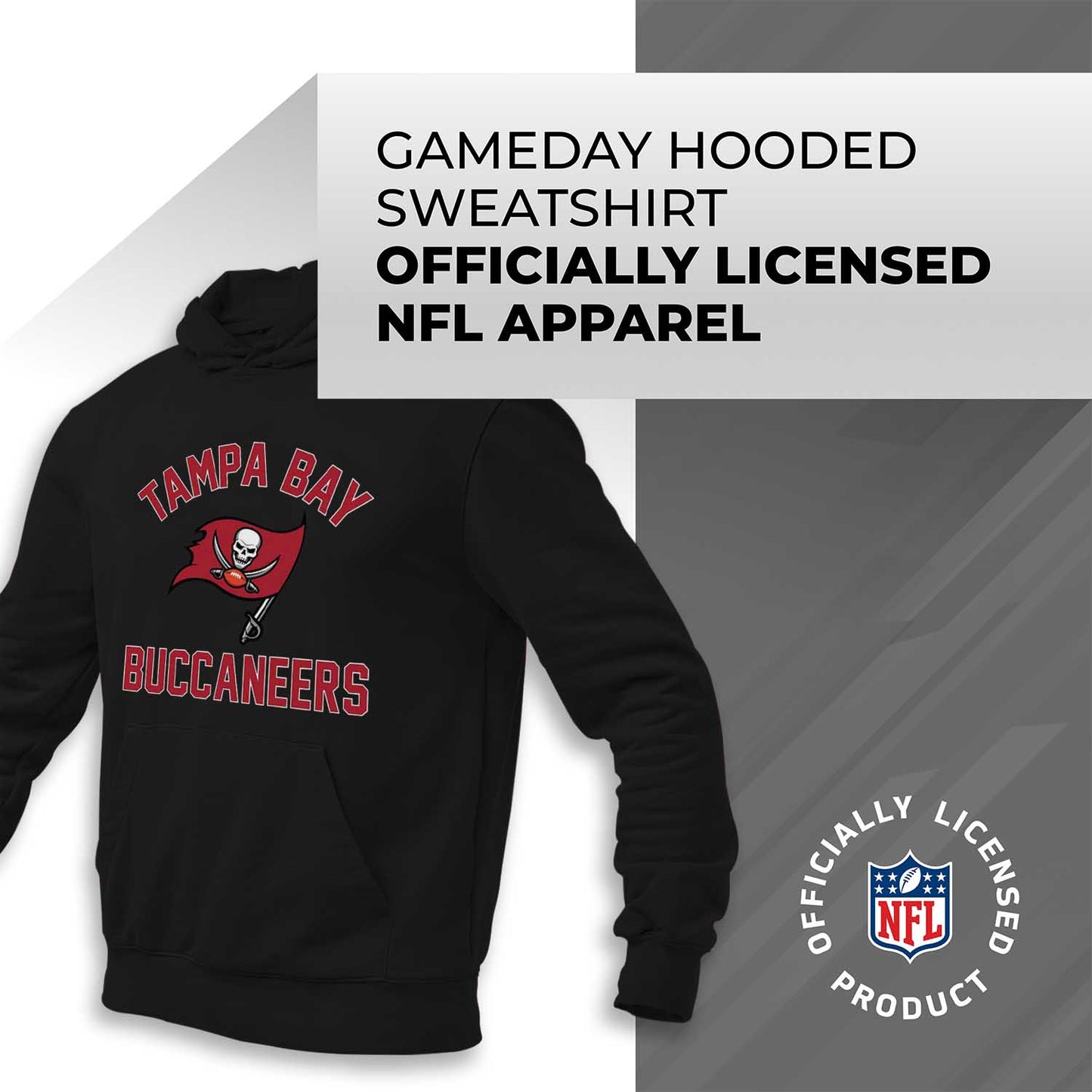 Tampa Bay Buccaneers NFL Adult Gameday Hooded Sweatshirt - Black
