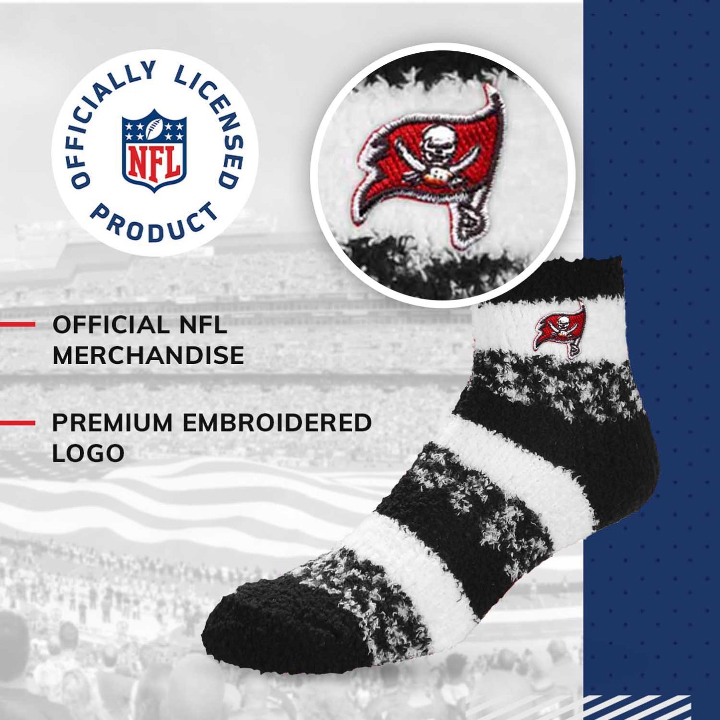 Tampa Bay Buccaneers NFL Cozy Soft Slipper Socks - Black