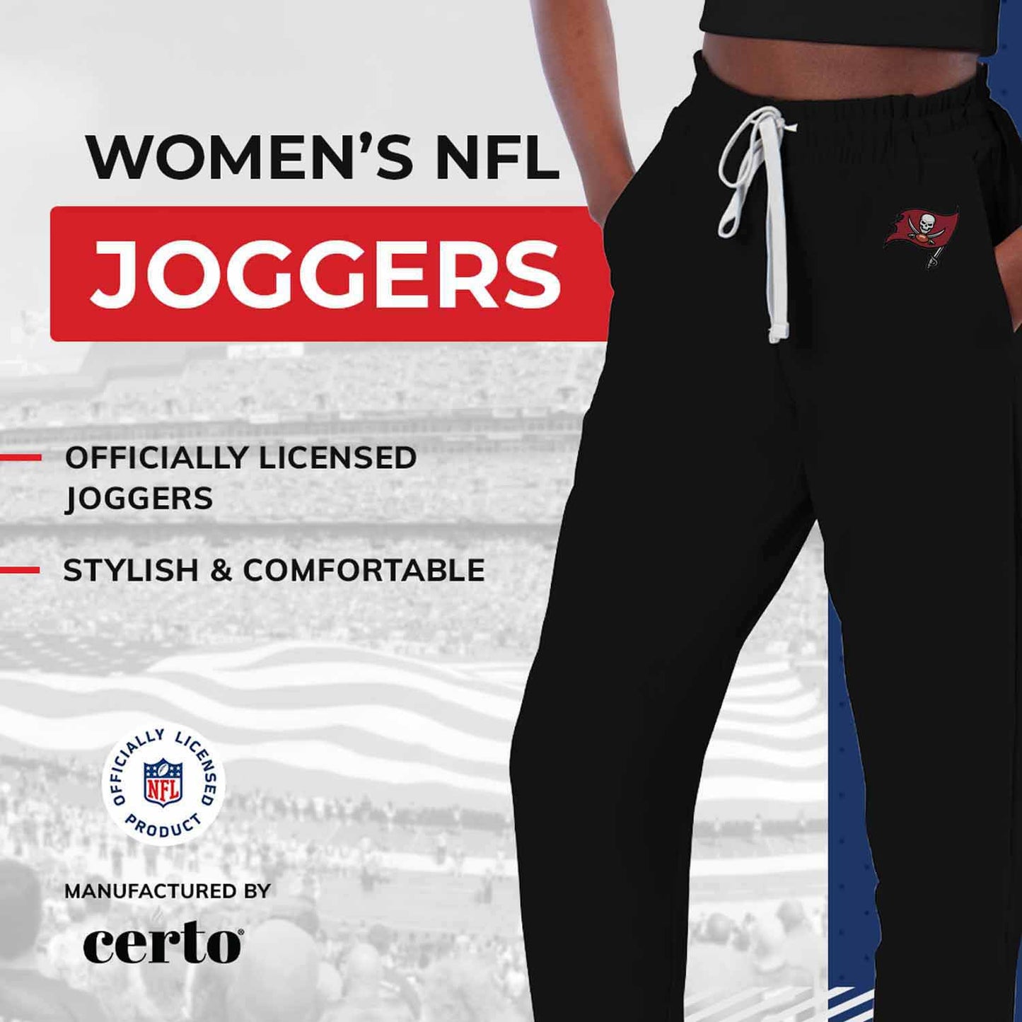 Tampa Bay Buccaneers NFL Women's Phase Jogger Pants - Black