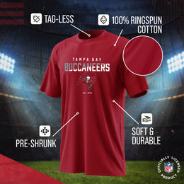 Tampa Bay Buccaneers Adult NFL Diagonal Fade Color Block T-Shirt - Cardinal