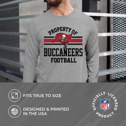 Tampa Bay Buccaneers NFL Adult Property Of Long SleeveT Shirt - Sport Gray