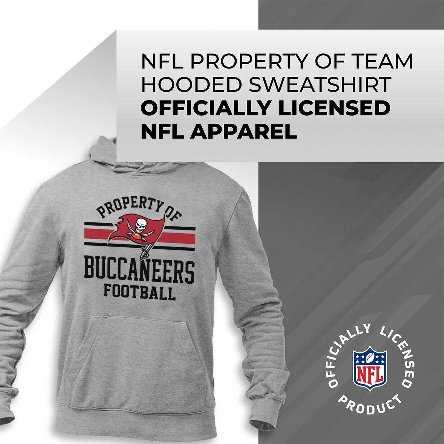 Tampa Bay Buccaneers NFL Adult Property Of Hooded Sweatshirt - Sport Gray