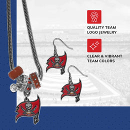 Tampa Bay Buccaneers NFL Game Day Necklace and Earrings - Silver