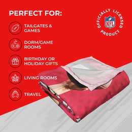 Tampa Bay Buccaneers NFL Hi-Def Tom Brady Silk Blanket - Cardinal #12