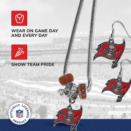 Tampa Bay Buccaneers NFL Game Day Necklace and Earrings - Silver