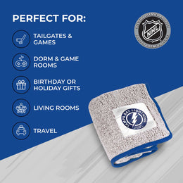Tampa Bay Lightning NHL Silk Touch Sherpa Throw Blanket - Blue