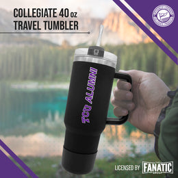 TCU Horned Frogs Collegiate 40oz Stainless Steel Travel Tumbler with Handle for Alumni - Black