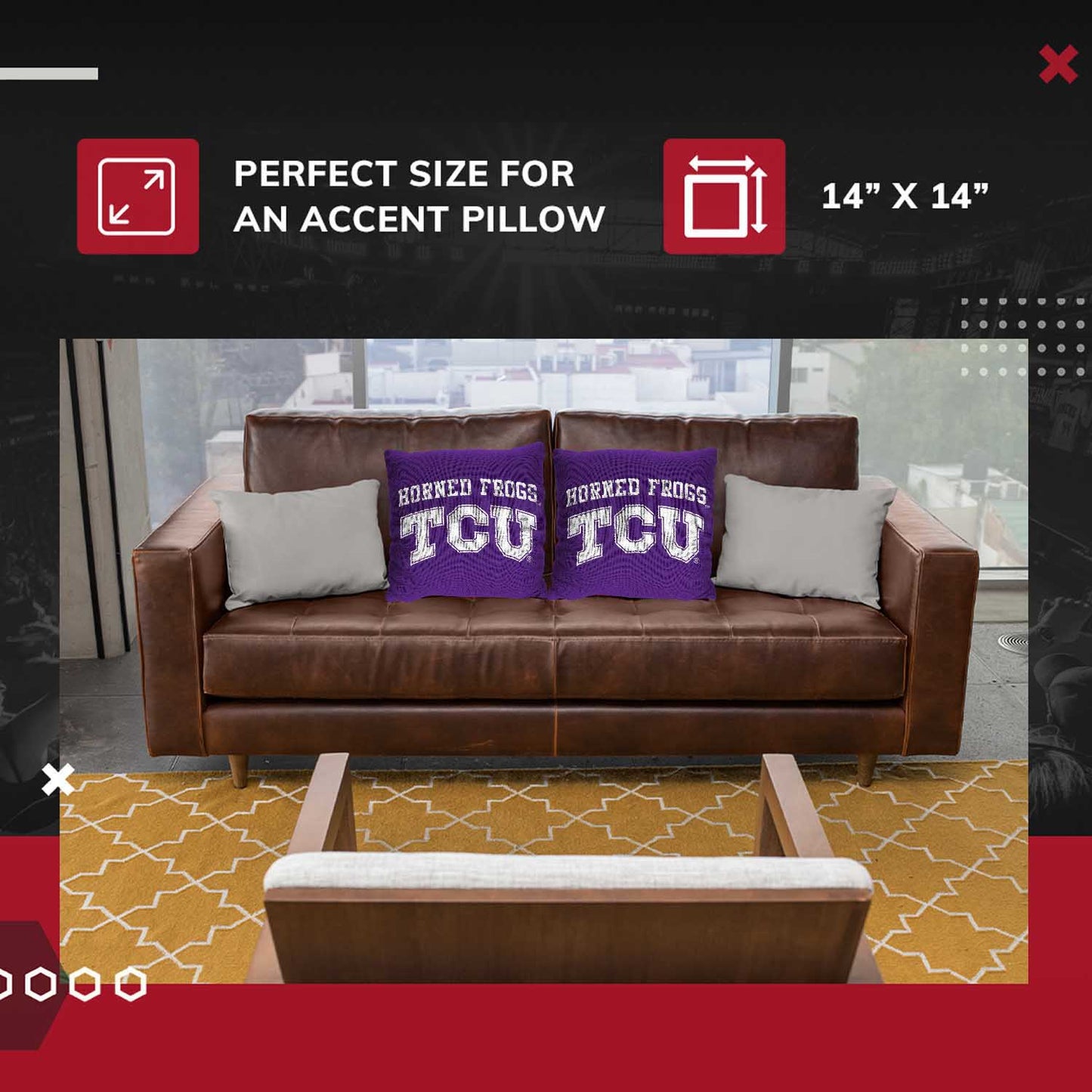 TCU Horned Frogs NCAA Decorative Pillow - Purple