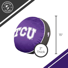 TCU Horned Frogs Team Logo 15 Inch Ultra Soft Stretch Plush Pillow - Purple