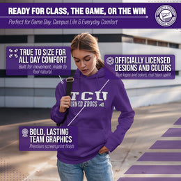 TCU Horned Frogs Adult Arch & Logo Soft Style Gameday Hooded Sweatshirt - Purple