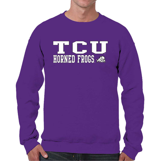 TCU Horned Frogs Adult Arch & Logo Soft Style Gameday Crewneck Sweatshirt - Purple