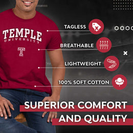 Temple Owls NCAA Adult Gameday Cotton T-Shirt - Maroon