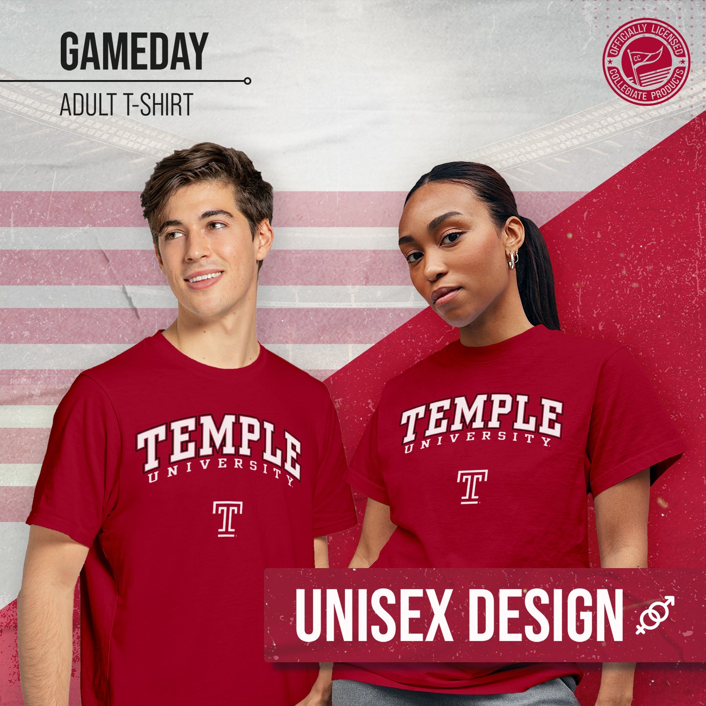 Temple Owls NCAA Adult Gameday Cotton T-Shirt - Maroon