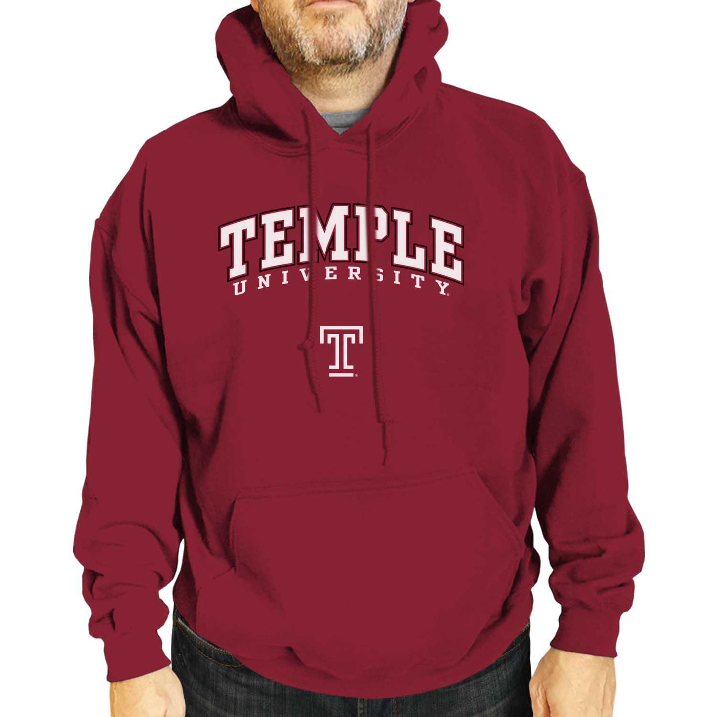 Temple Owls Adult Arch & Logo Soft Style Gameday Hooded Sweatshirt - Maroon