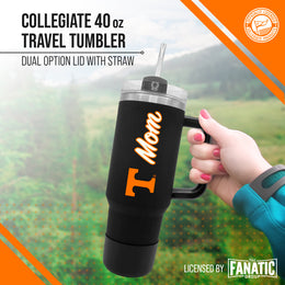 Tennessee Volunteers Collegiate 40oz Stainless Steel Travel Tumbler with Handle for Mom - Black